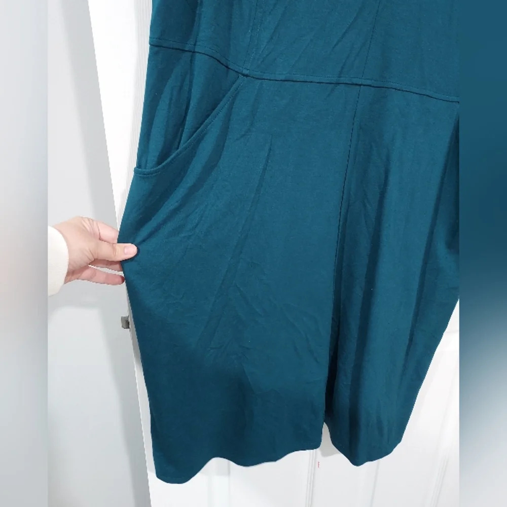 J. Jill Wearever Collection Tidewater Blue Double Face Jersey Sheath Dress in 2X - Picture 8 of 15